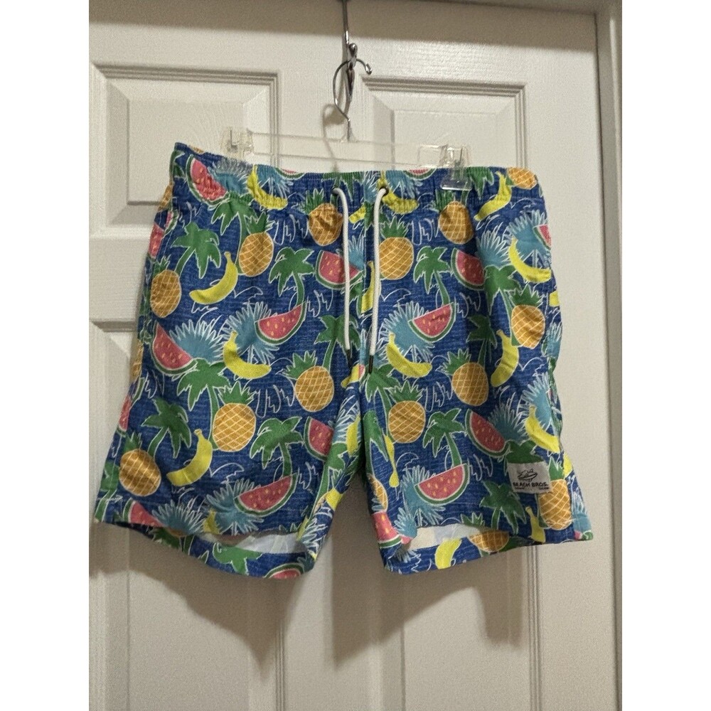 Beach Bros Board Shorts Swim Trunks Mens XL Banana Print Lined Beach Resort